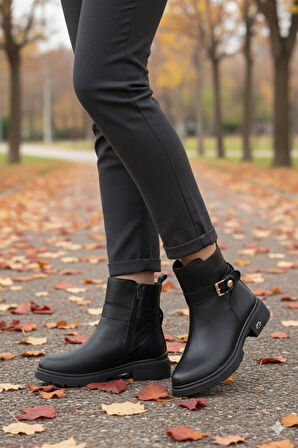 Fort 222450 Ventes Rahat Sıcak Astar Kaymaz Taban Fermuarlı Kadın Bot