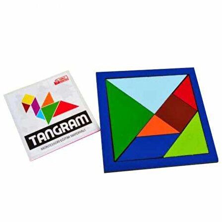 Redka Kare Tangram Ahşap Kare Tangram 7 Parça Renkli Tangram