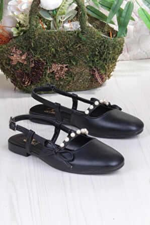 Fort 251 Ceyn İnci Toka Detaylı Şık Ev İş Ofis Rahat Günlük Ayakkabı Kadın Babet