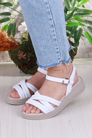 Fort 05-2065 Soft Rahat Toka Detaylı Çapraz Bant Kadın Sandalet