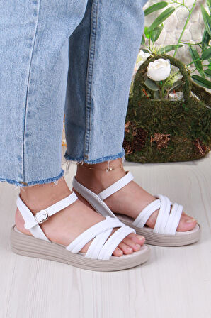 Fort 05-2065 Soft Rahat Toka Detaylı Çapraz Bant Kadın Sandalet