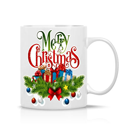 Kişiye Özel Yılbaşı Ağacı Merry Christmas Yeni Yıl Kulplu Kupa Bardak