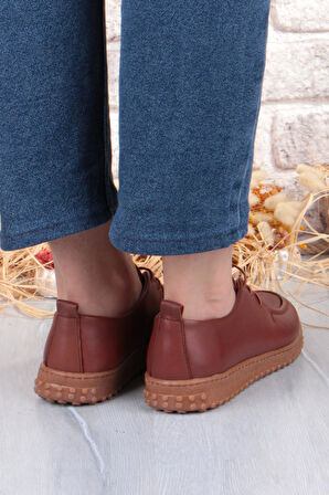 Mehmet Mete 2610 Rahat Yumuşak Esnek Kauçuk Taban Hakiki Deri Kadın Ayakkabı