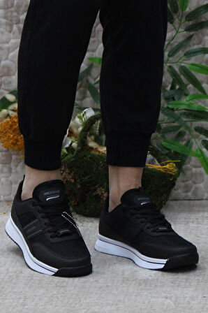Fort 2649 Wks 2649 Siyah Beyaz Anatomik Rahat Sneaker Erkek Ayakkabı