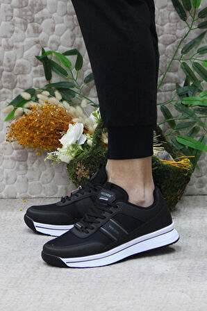 Fort 2649 Wks 2649 Siyah Beyaz Anatomik Rahat Sneaker Erkek Ayakkabı