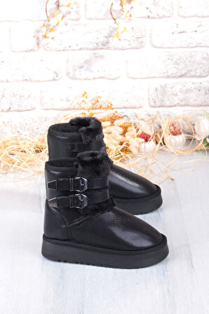 Fort Nurela Simli Süet İçi Kürklü Tüy Ve Toka Detaylı Anne Kız Kısa Kadın Bot