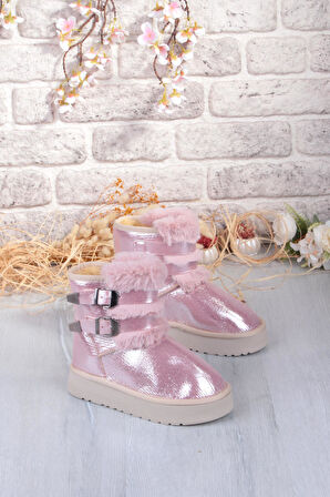 Fort Nurela Simli Süet İçi Kürklü Tüy Ve Toka Detaylı Anne Kız Kısa Kadın Bot