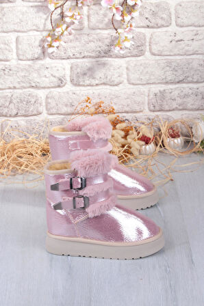 Fort Nurela Simli Süet İçi Kürklü Tüy Ve Toka Detaylı Anne Kız Kısa Kadın Bot