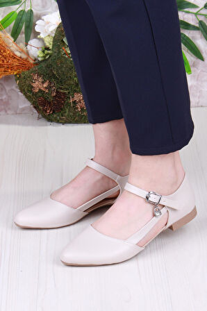 Fort 01-634 Soft Toka Detaylı Şık Ev İş Ofis Rahat Günlük Ayakkabı Kadın Babet