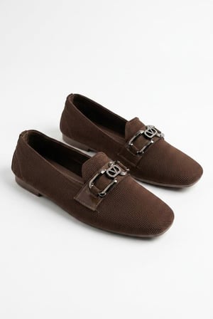Fort 1145 Triko Taş Toka Aksesuarlı Şık Rahat Kadın Babet