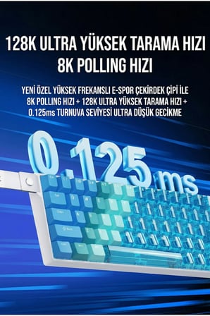 Ak680v2 Manyetik Switch Rapid Trigger 8000Hz Klavye-128K Scan Rate-Bilek Askısı