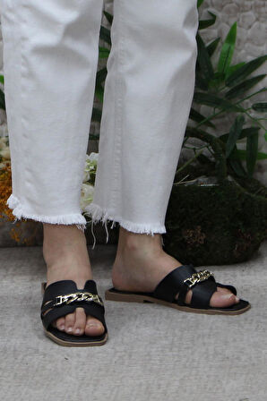 Fort 3565 Siyah Zarif Şık Günlük Terlik Ev Terliği Kadın Terlik