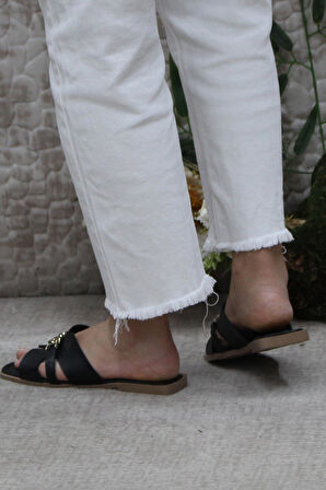 Fort 3565 Siyah Zarif Şık Günlük Terlik Ev Terliği Kadın Terlik