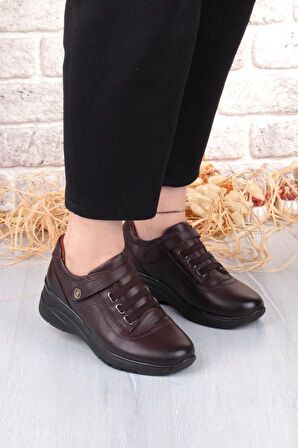 Mehmet Mete 7313 Rahat Esnek Kaymaz Taban Hakiki Deri Kadın Ayakkabı