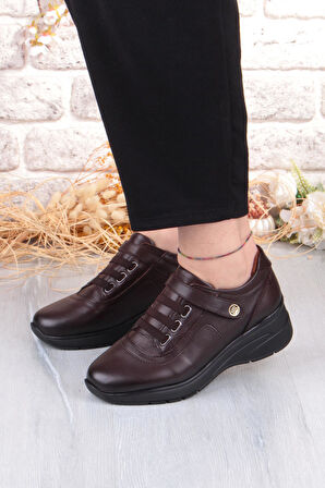 Mehmet Mete 7313 Rahat Esnek Kaymaz Taban Hakiki Deri Kadın Ayakkabı