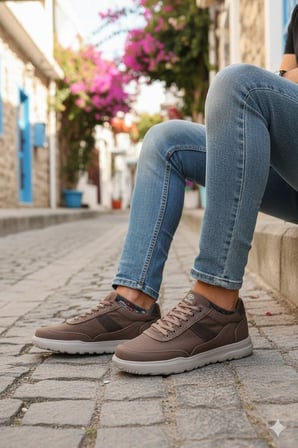 Fort 0226 Dks Keten Rahat Hafif Sneaker Erkek Ayakkabı