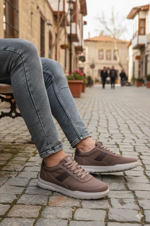 Fort 0226 Dks Keten Rahat Hafif Sneaker Erkek Ayakkabı