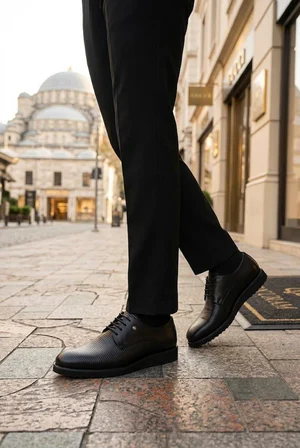 Fort 31674 Siyah Cilt Damat Ayakkabısı Takım Ayakkabısı Erkek Ayakkabı