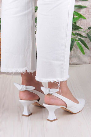 Fort 32810 Bilener Arkası Açık Arka Fiyonk Detaylı Alçak Topuk Kadın Ayakkabı