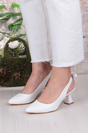 Fort 32810 Bilener Arkası Açık Arka Fiyonk Detaylı Alçak Topuk Kadın Ayakkabı