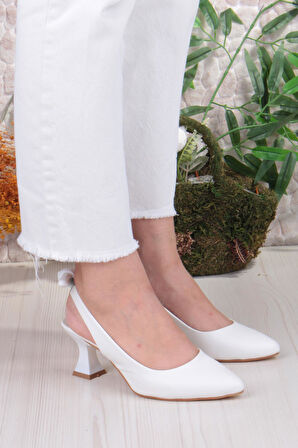 Fort 32810 Bilener Arkası Açık Arka Fiyonk Detaylı Alçak Topuk Kadın Ayakkabı