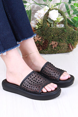 Fort 35035 Diva Comfort Dantel Taş Detaylı Kadın Terlik