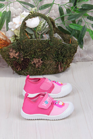 Fort 3356 Gz Kuş Figürlü Anaokulu Kreş Ev Kız Çocuk Keten Panduf Ayakkabı