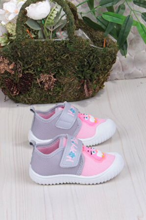 Fort 3356 Gz Kuş Figürlü Anaokulu Kreş Ev Kız Çocuk Keten Panduf Ayakkabı