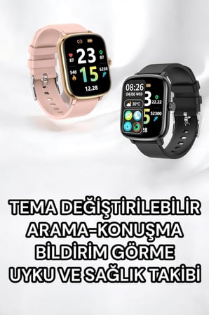 Titreşimli, Sağlık Takipli, Yeni Nesil Akıllı Saat  400mAh Batarya Kapasiteli - Lisinya