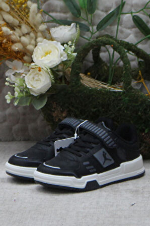 Fort Cool King Kısa Siyah Rahat Sneaker Çocuk Ayakkabı