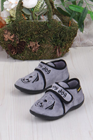 Fort 3426 Gz Köpek Figürlü Anaokulu Kreş Ev Erkek Çocuk Panduf Ayakkabı