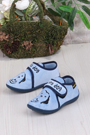 Fort 3426 Gz Köpek Figürlü Anaokulu Kreş Ev Erkek Çocuk Panduf Ayakkabı