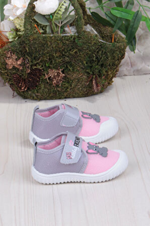 Fort 3448 Gz Fil Figürlü Anaokulu Kreş Ev Kız Çocuk Keten Panduf Ayakkabı