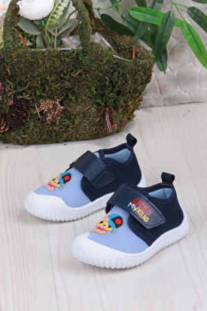 Fort 3451 Gz Köpek Figürlü Anaokulu Kreş Ev Erkek Çocuk Keten Panduf Ayakkabı