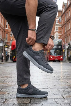 Fort 0226 Dks Keten Rahat Hafif Sneaker Erkek Ayakkabı