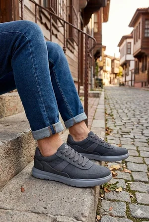 Fort 0226 Dks Keten Rahat Hafif Sneaker Erkek Ayakkabı