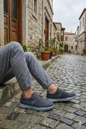 Fort 0226 Dks Keten Rahat Hafif Sneaker Erkek Ayakkabı