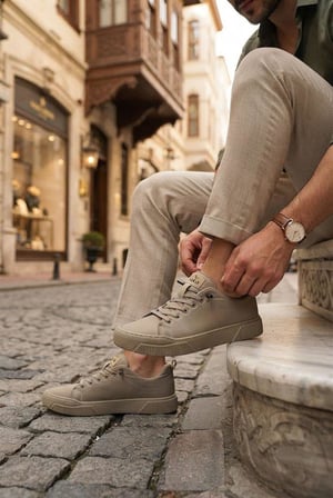 Fort Noka North Rahat Lastik Bağcıklı Sneaker Keten Erkek Ayakkabı