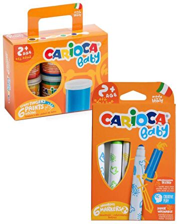 Carioca Baby Parmak Boya ve Carioca Baby Marker 2 Adet Boyama Seti