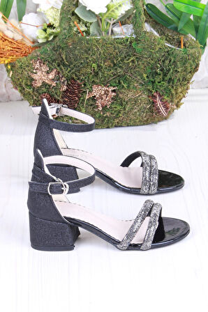 Fort 352087 Taşlı Detaylı Topuklu Kız Çocuk Abiye Ayakkabı