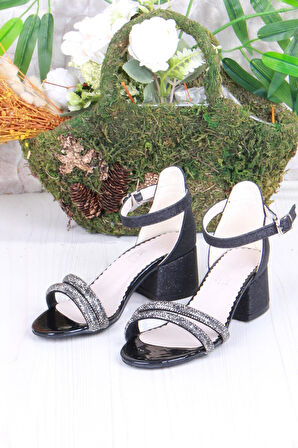 Fort 352087 Taşlı Detaylı Topuklu Kız Çocuk Abiye Ayakkabı