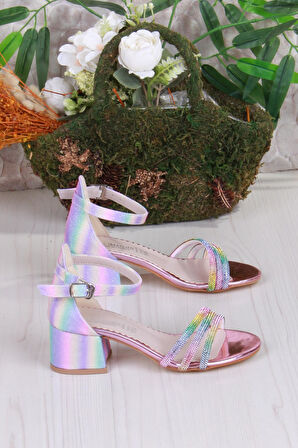 Fort 352089 Taşlı Detaylı Topuklu Kız Çocuk Abiye Ayakkabı