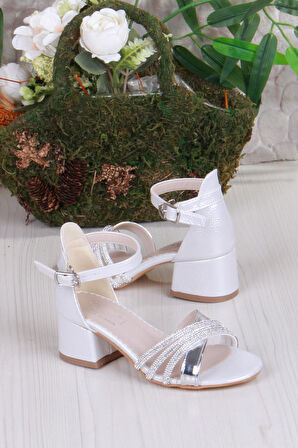 Fort 352091 Taşlı Detaylı Topuklu Kız Çocuk Abiye Ayakkabı