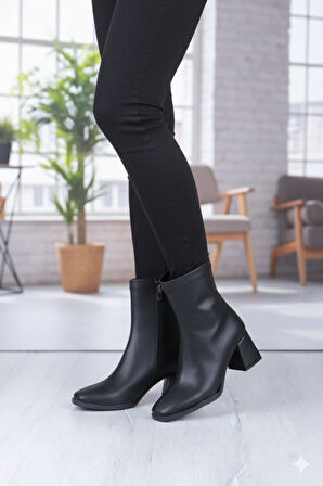 Fort 1195 Uraz Rahat 6 Cm Kalın Topuk Yüksekliği Kut Burun Kadın Bot