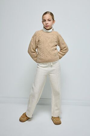 DeFacto Kız Çocuk Wide Leg Geniş Bol Paça Beli Lastikli Eşofman Altı A9321A824WNBG722