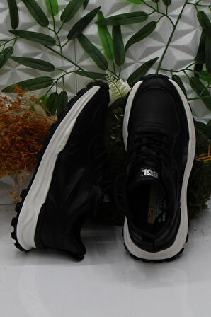 Bulldozer 250427 Siyah Rahat Hafif Soft Foam Hakiki Deri Erkek Ayakkabı