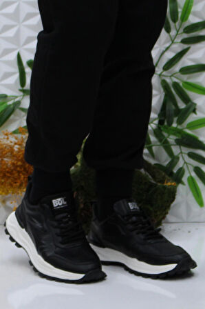 Bulldozer 250427 Siyah Rahat Hafif Soft Foam Hakiki Deri Erkek Ayakkabı