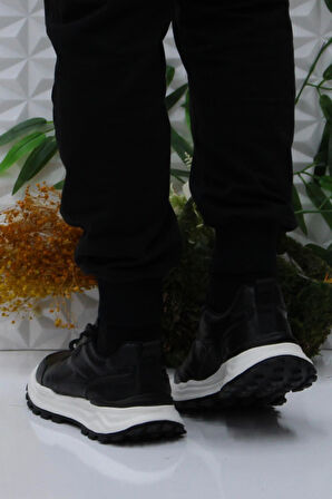 Bulldozer 250427 Siyah Rahat Hafif Soft Foam Hakiki Deri Erkek Ayakkabı