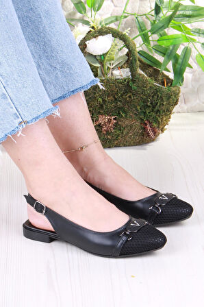 Fort 5056 Taş Toka Detaylı Şık Rahat Arkası Açık Kadın Babet