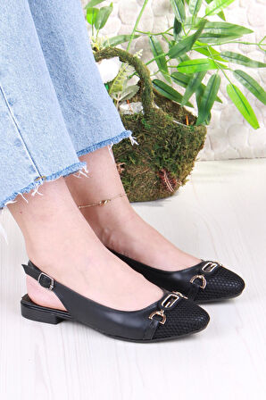 Fort 5057 Taş Toka Detaylı Şık Rahat Arkası Açık Kadın Babet